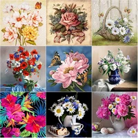 new 5d diy diamond full square round drill painting flower diamond embroidery butterfly scenery cross stitch manual home decor