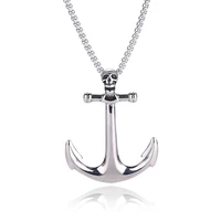 skull pendant necklace for men anchor stainless steel necklace fashion personality punk rock hip hop party jewelry gift sp0871