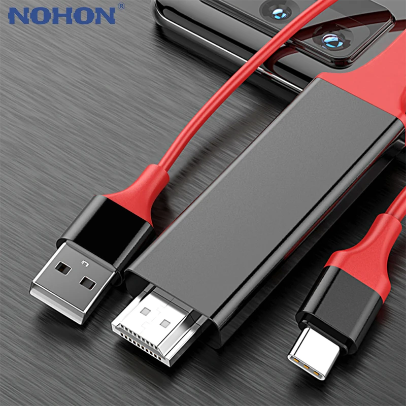 Кабель USB C-HDMI 4K Type C HDMI Thunderbolt3 конвертер для MacBook Huawei Mate 30 40 | Электроника