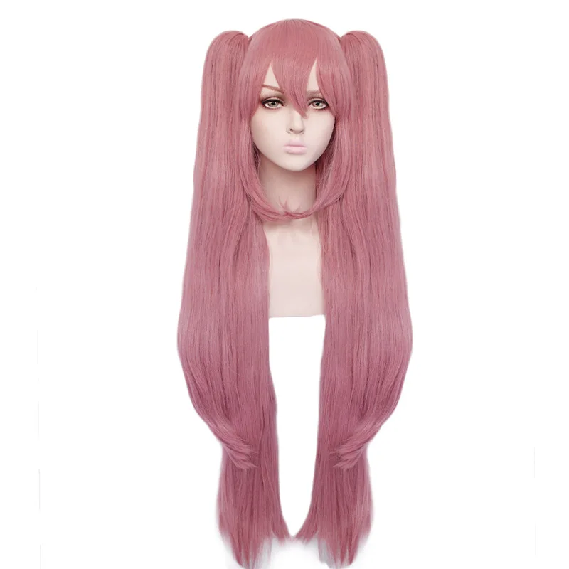 Женский длинный парик для косплея аниме Krul Tepes розовые парики из волос и шапочка 26