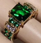 Классическое Трендовое Золотое модное женское кольцо, роскошные и популярные зеленые обручальные кольца для женщин