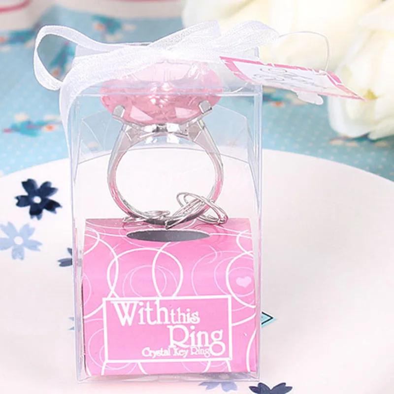 4 цвета практичное обручальное кольцо с искусственным кристаллом брелок