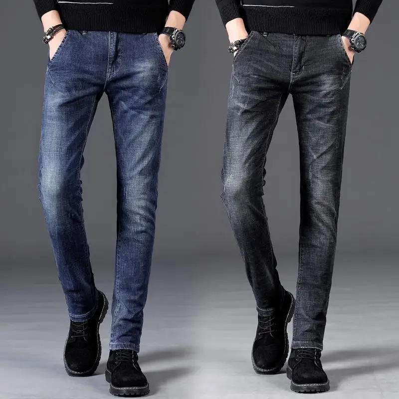 

Men's Loose Straight Jeans Mens Retro Denim Pants Biker Jeans