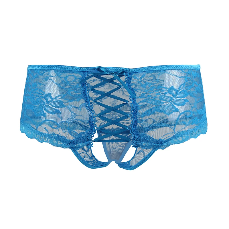 Женские кружевные трусики PW5011 с открытой промежностью цветочным кружевом