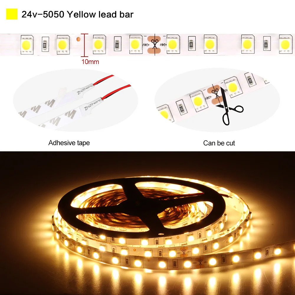 DC24V SMD5050 гибкая светодиодная лента неводонепроницаемая безопасная 5 м 300