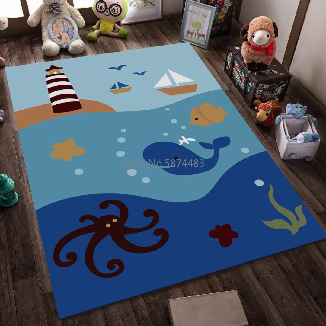 Мультяшный принт напольный коврик для ванной комнаты Противоскользящий под