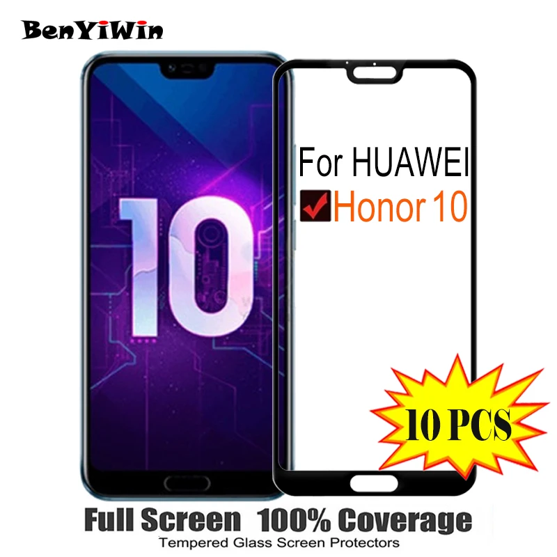 Защитное стекло закаленное полное покрытие для Huawei Honor 10 9H защита от царапин