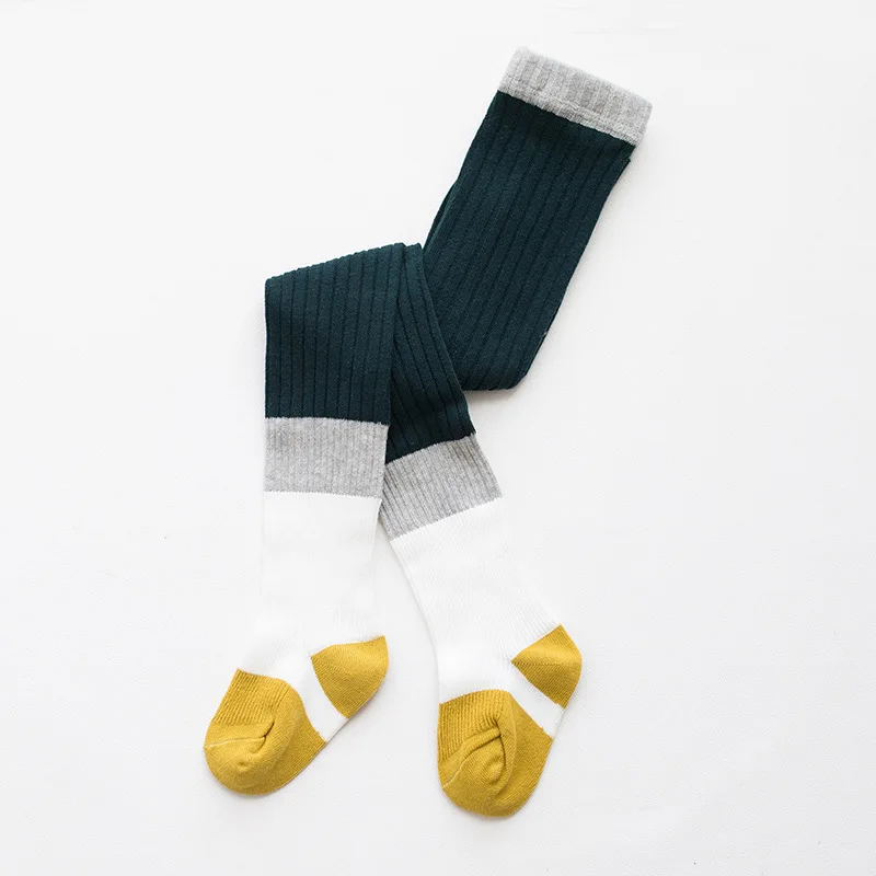 Autumn and winter new double needle children's pantyhose color matching knit girls Korean students dance tight