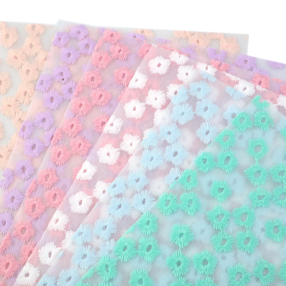 David accessories 6 шт./лот 20*33 см цветок вышитая искусственная кожа ткань набор сделай сам