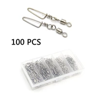 100pcslot copper stainless steel fishing connector pin bearing rolling swivel snap pins fishing tackle accessories