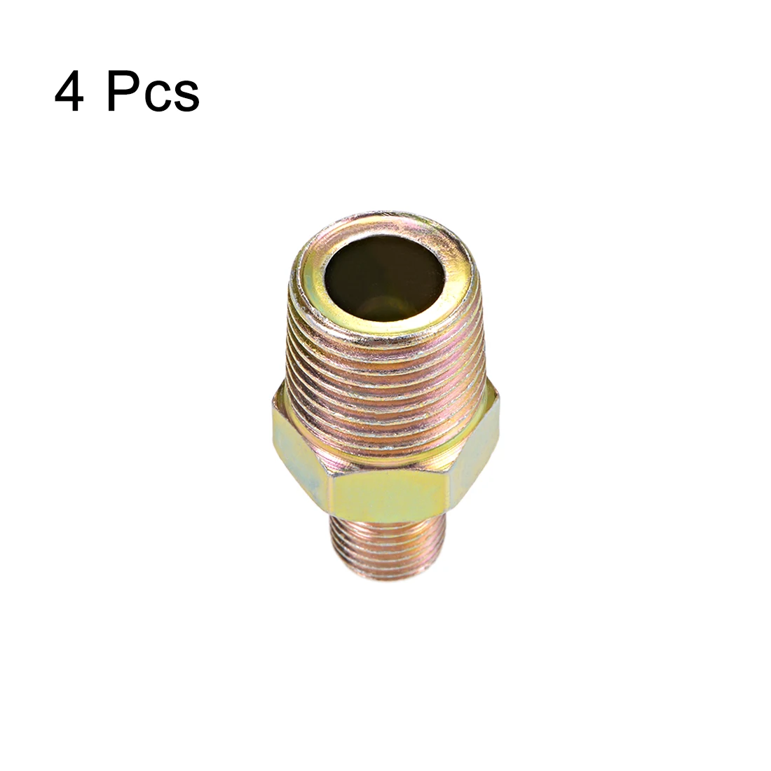 

uxcell Reducing Pipe Fitting - Reducer Hex Nipple - 1/2 X 1/4 BSP Male Connector Zinc Finish Plating 4Pcs