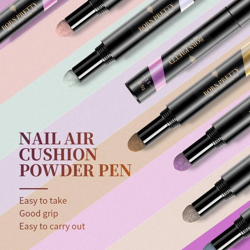 От BORN PRETTY гвоздь воздушная подушка для пудры ручка Гель лак зеркальный эффект