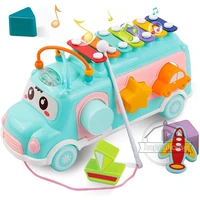 baby toys 1 2 3 years old musical bus toys with xylophone and building blocks best educational toys for 12 18 months babys gifts