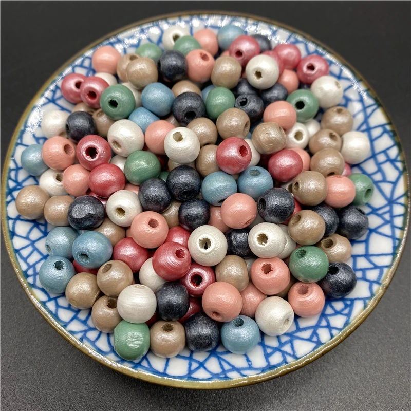 

6mm 8mm 10mm Mix Wood Beads Wood Loose Spacer Beads For Jewelry Making DIY Necklace Bracelet Earring Accessories
