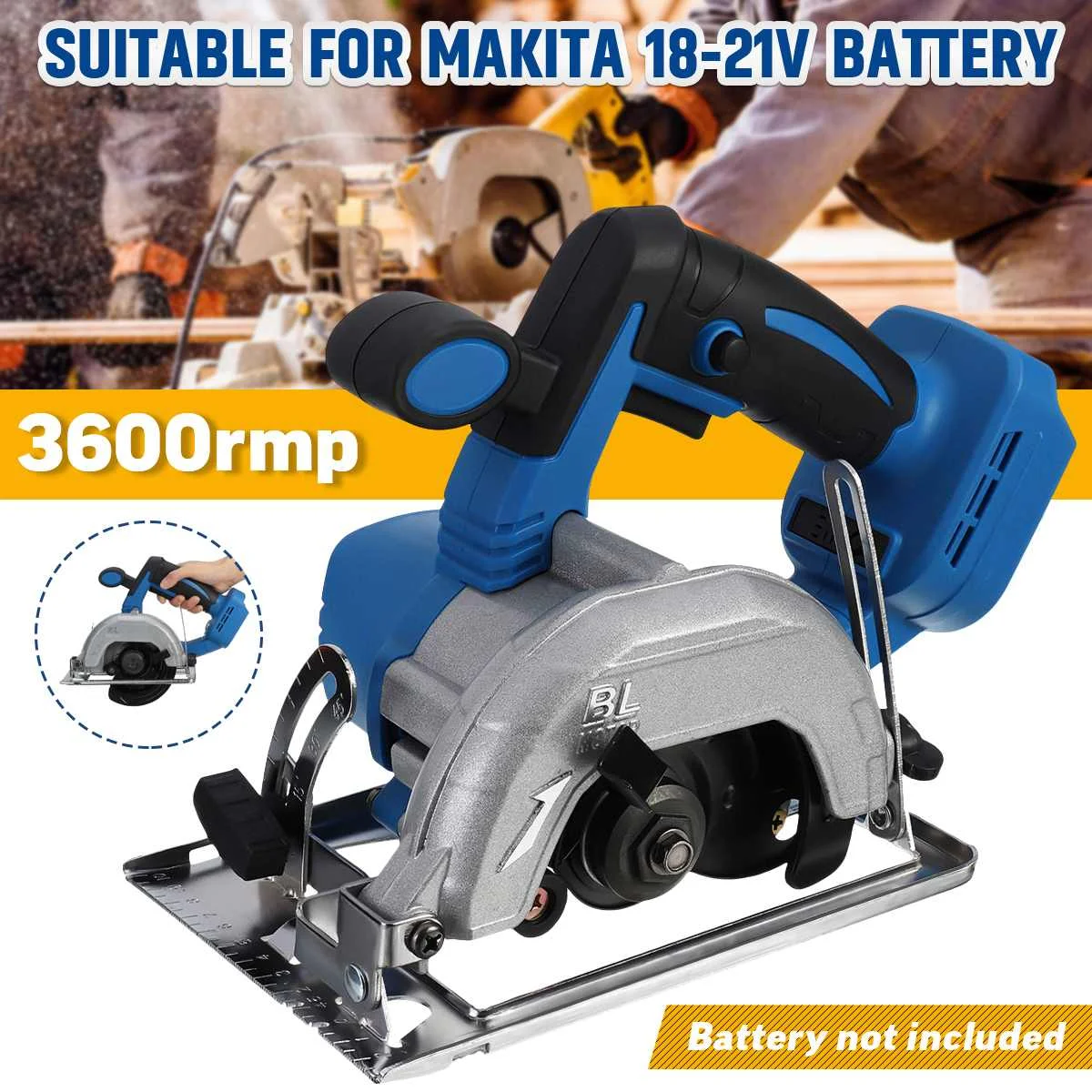 

1200W 150mm Electric Mini Circular Saw Multifunction Electric Saw Plunge Cut Track Sawing Cutting Machine for Makita 18V Battery
