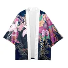 Свободный кардиган-кимоно в японском стиле, кофта для косплея в стиле Харадзюку, с рисунком красных журавлей, юката, размеры 6XL5XL4XL3XL
