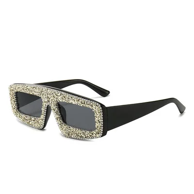 

Diamond Inlay Sunglasses For Women Exaggerate Sunglasses Wedding Photography Street Photography Props Glasses 2021 New Style