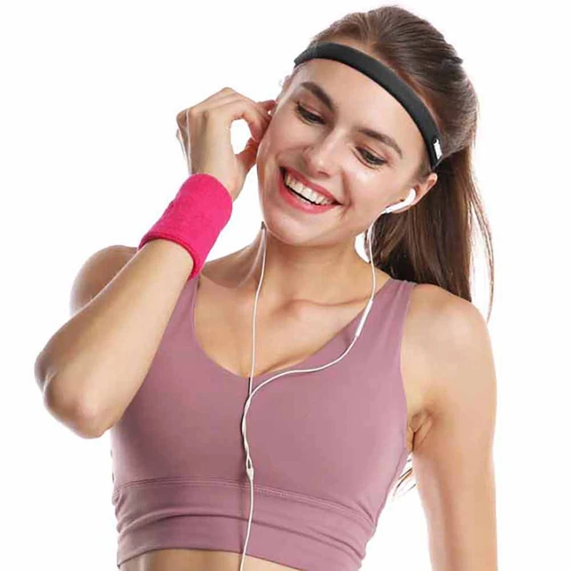

Women Fitness Non-Slip Sports Headband Sweat-Absorbent Hair Band Elastic Silicone Sweatband for Running Fitness Yoga