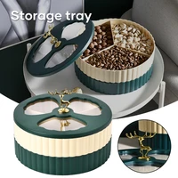 double layer table storage box fruit candy box round snack storage food tray for living room kitchen