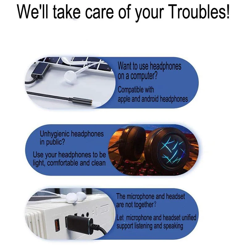 Переходник USB/3 5 мм для наушников и микрофона комбинированный стереоконвертер Aux 3