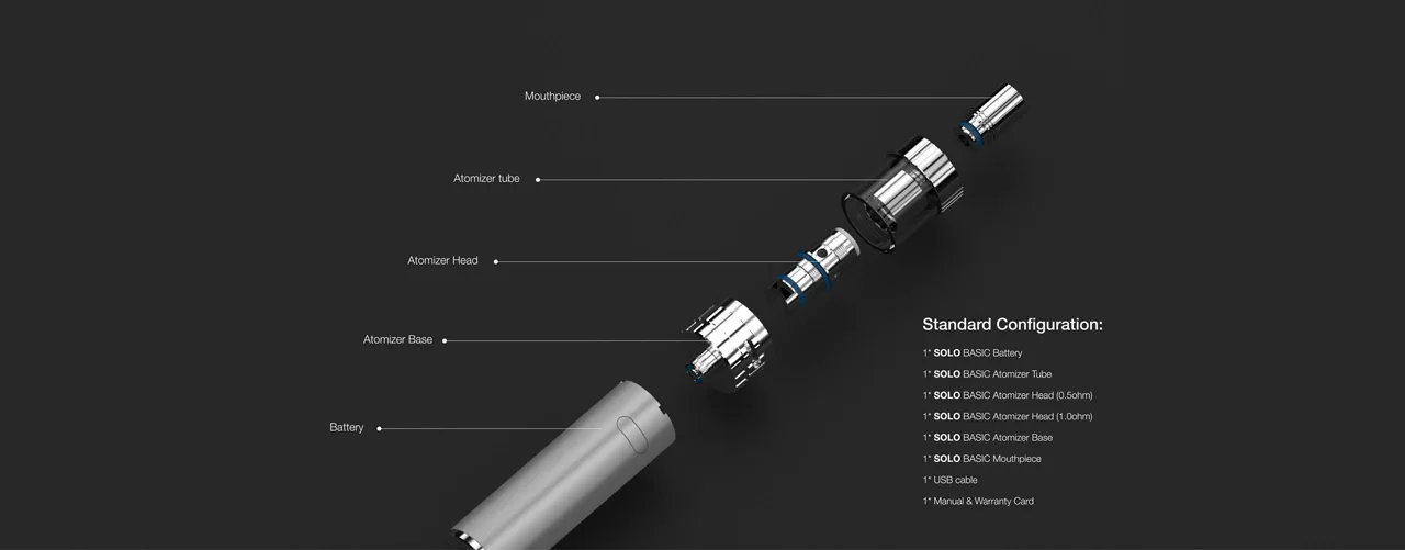 Vaptio Solo Coil atomizer head Vape replacement coils for Solo Basic 2 /Solo Mini /Solo Mini X Kit 0.5ohm Silver 5 pcs/pack