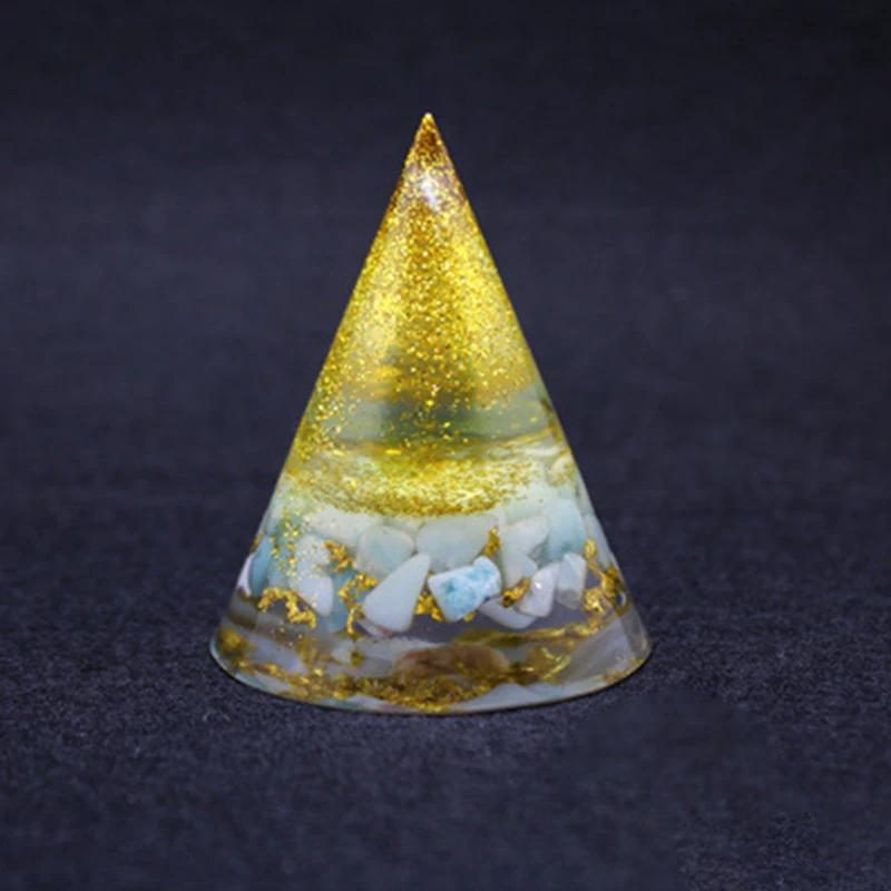 

Orgonite Pyramid Orgone Healing Energy Metatron Natural Crystal Rock Quartz Jewelry Aquamarine Stones 7 Reiki Chakra Home Decor