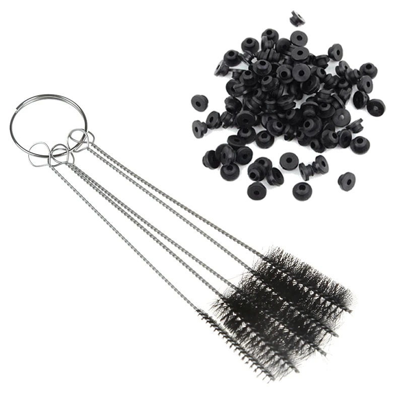 105 шт. аксессуары: 100 тату машина резиновые соски половинные втулки и 5 щетка для