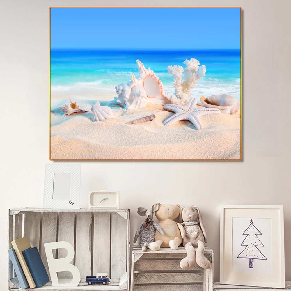 Laeacco живопись каллиграфия летние праздничные плакаты и принты морская звезда