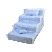pet small dog sofa pet dog cushion teddy stair step removable wash up the bed ladder four layer dog ladder pet stair steps