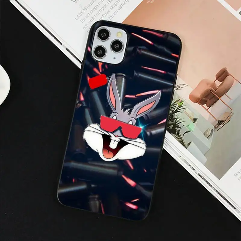 

YNDFCNB Bunny Bugs New Cute Cartoon Phone Case for iPhone 11 12 pro XS MAX 8 7 6 6S Plus X 5S SE 2020 XR cover