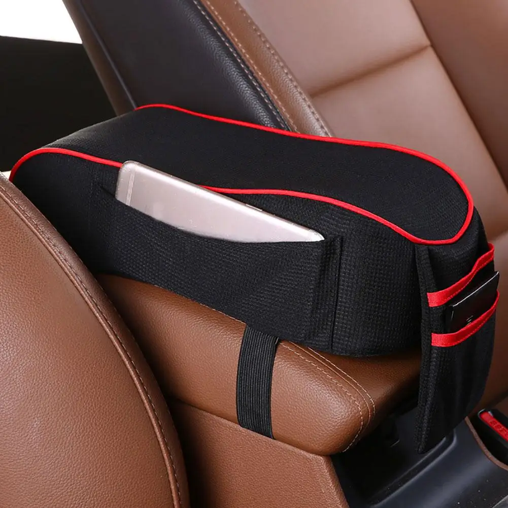 

The New Stylish Universal Soft Car Vehicle Central Armrest Box Cover Pad Heighten Cushion with Pockets wear-resistant