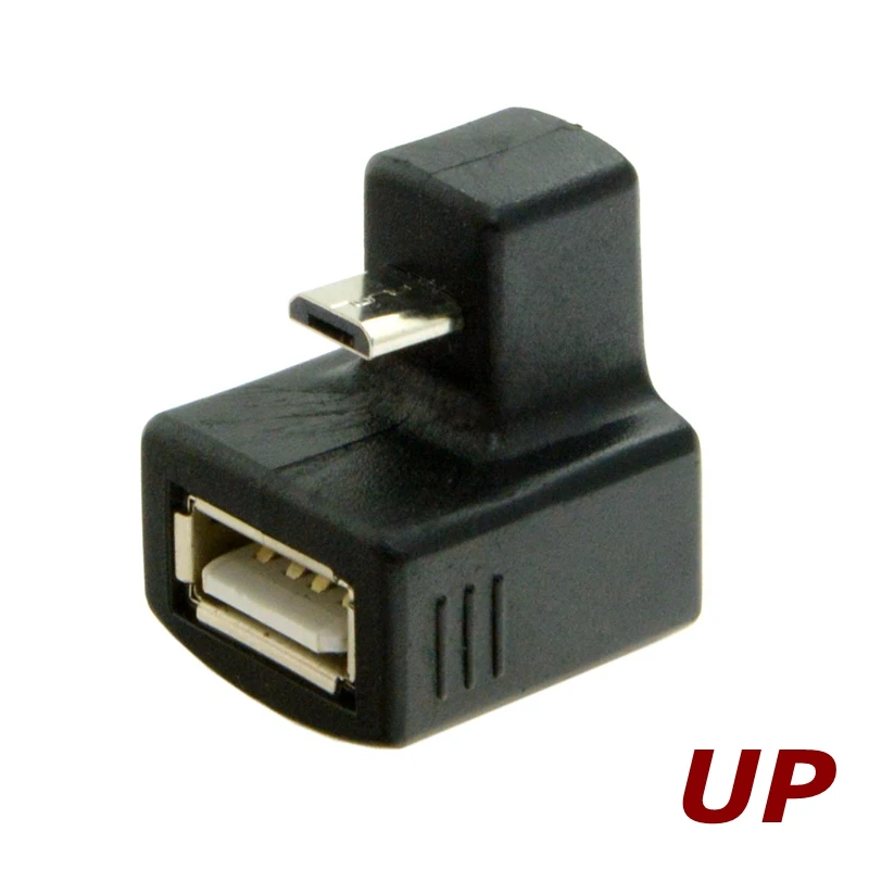180 градусов вверх вниз правый угловой микро USB OTG к 2 0 Женский удлинитель адаптер