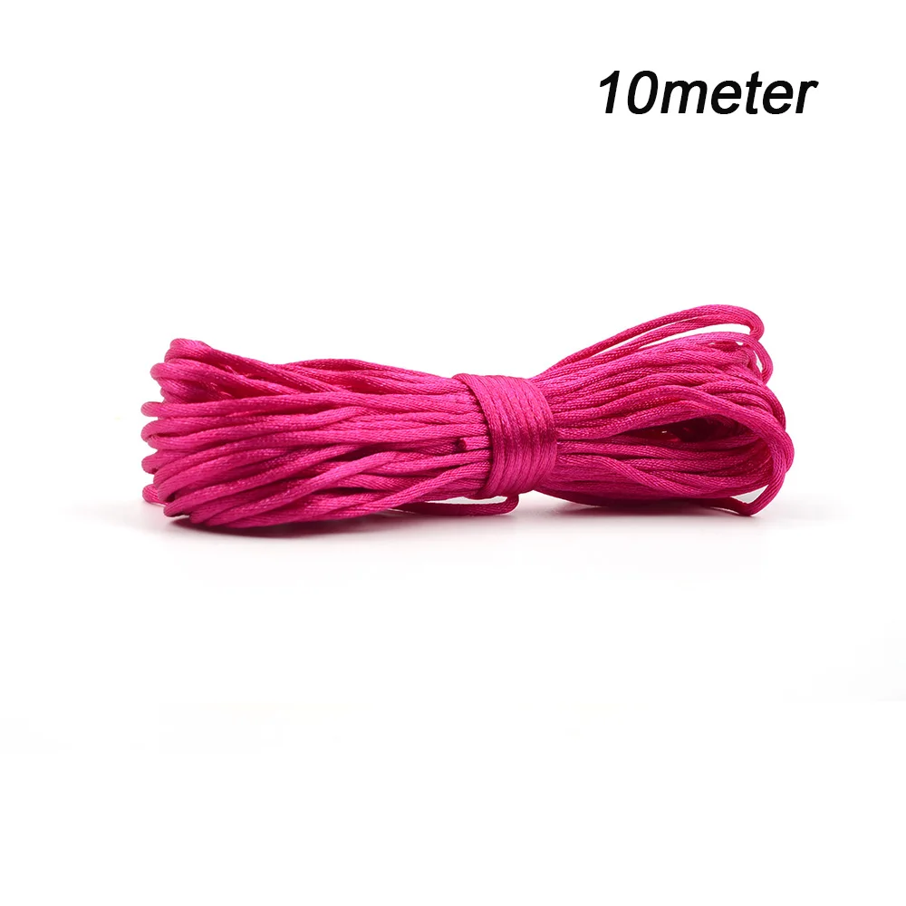 10m violetred cord LOFCA, разноцветный нейлоновый шнур, Прорезыватель для сосок, зажим, аксессуары, сделай сам, для прорезывания зубов, ожерелье, подвеска для изготовления ювелирных изделий - Цвет: 10m violetred cord