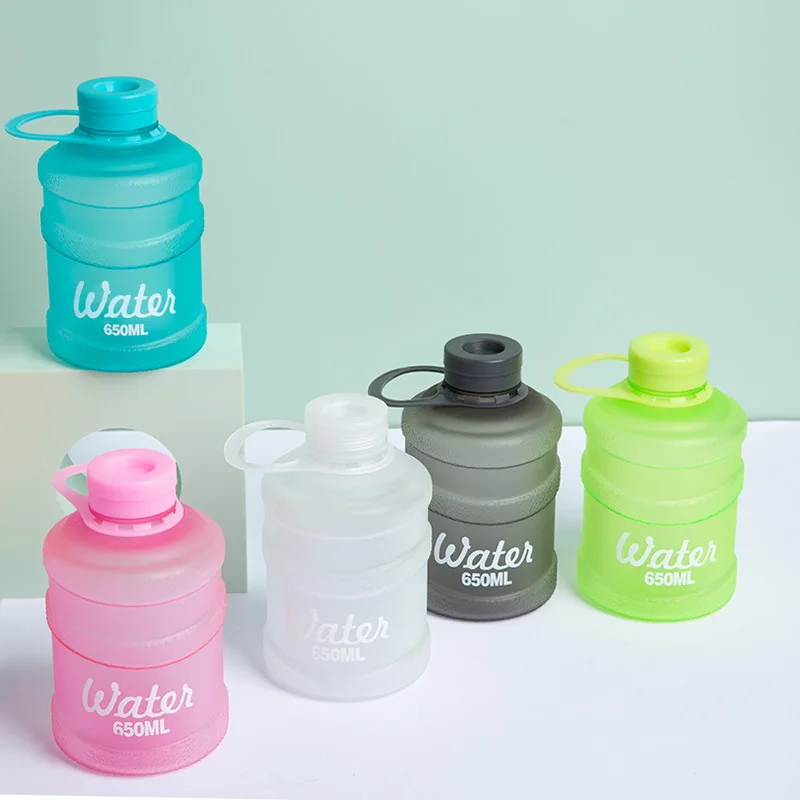 

650ML Kawaii Bottle Cute Water Bucket Cup Drop-Proof Plastic Drinkware for Girls Students Training Camping Running Water Bottle