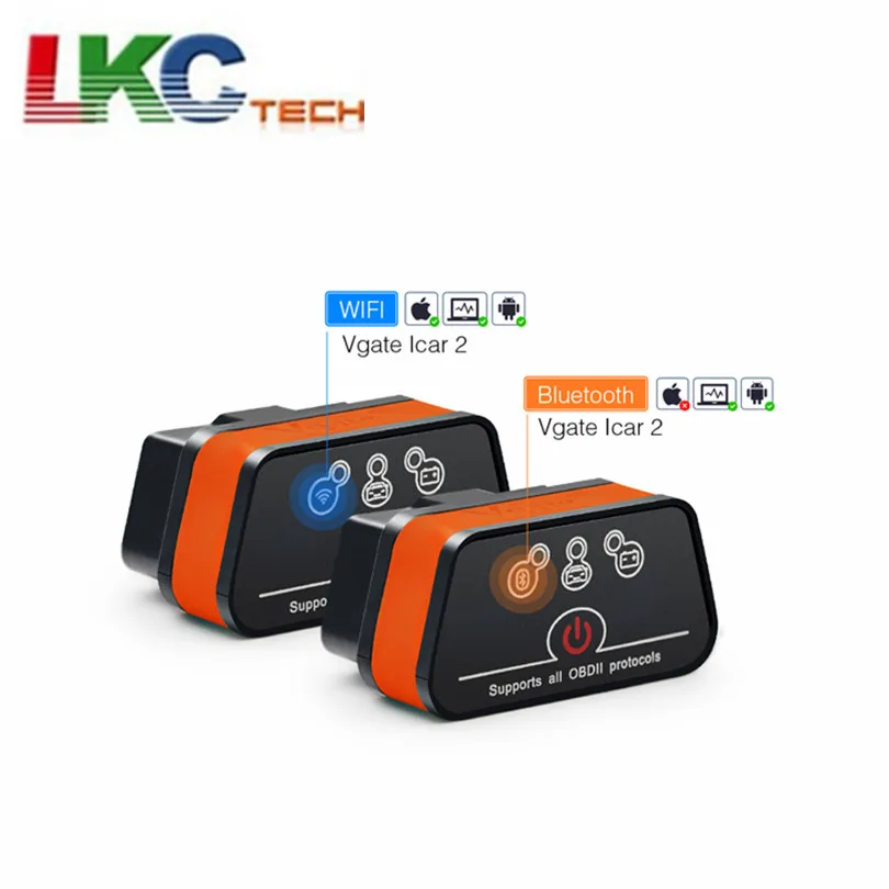 A + качественный Vgate iCar2 Bluetooth OBDII ELM327 OBD Стандартный для Android с розничной коробкой |