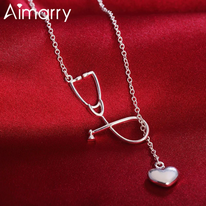 

Aimarry 925 Sterling Silver 18 Inch Heart Pendant Necklace
