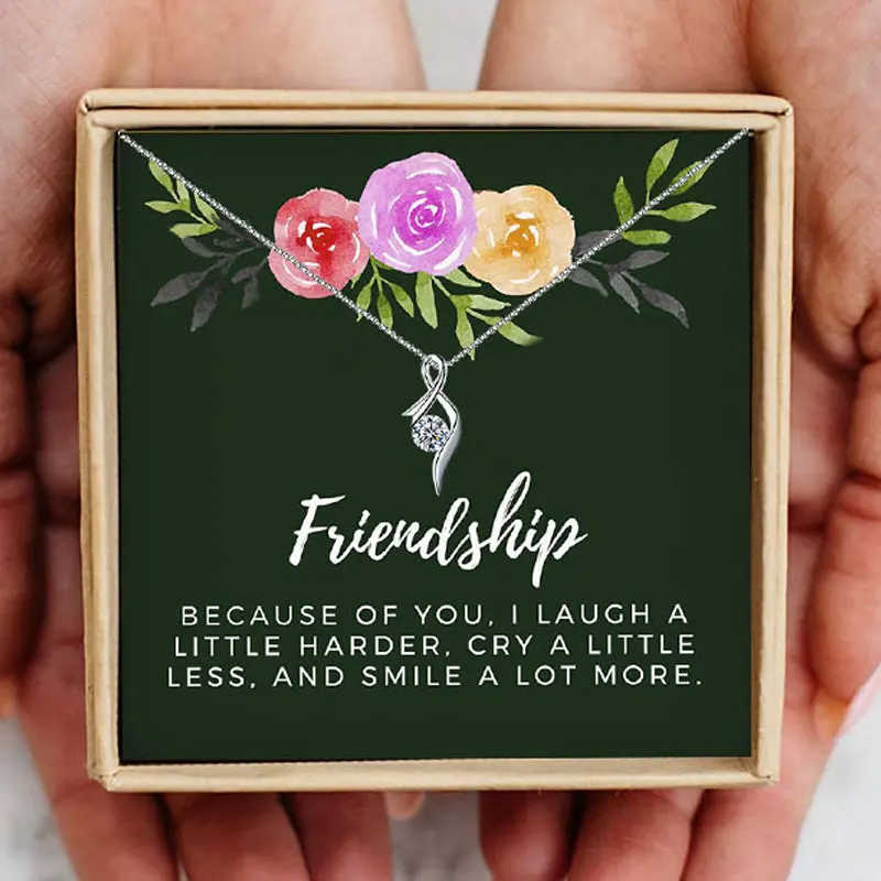 

Necklace Women 2020 Friendship Pendant Necklaces Purple Cubic Zirconia jewelry Family Gift Friends Christmas Gifts