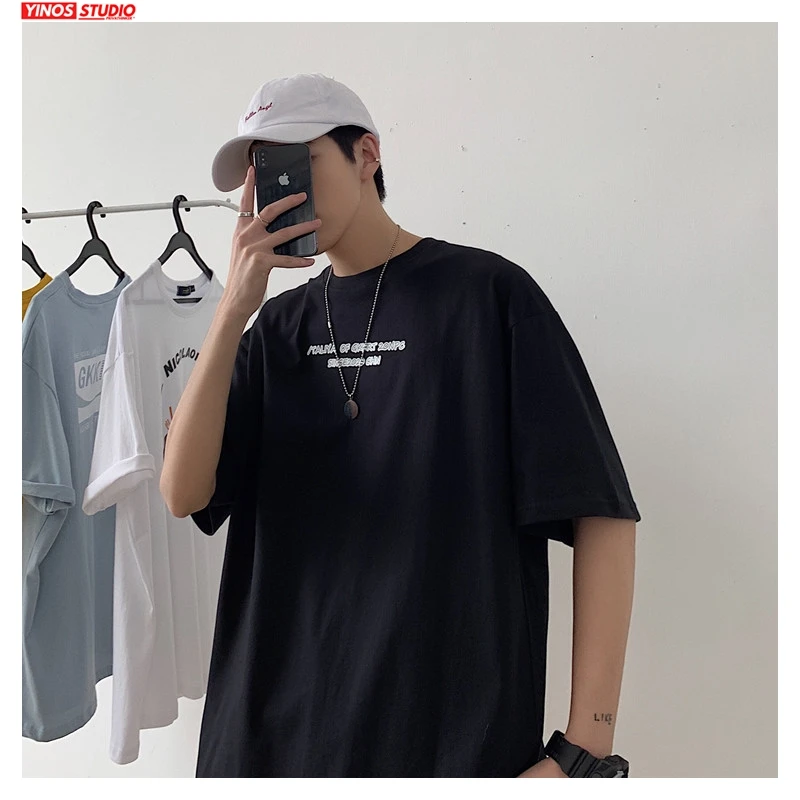 Прямая поставка Однотонная футболка в стиле хип-хоп коллекция 2020 года топы с