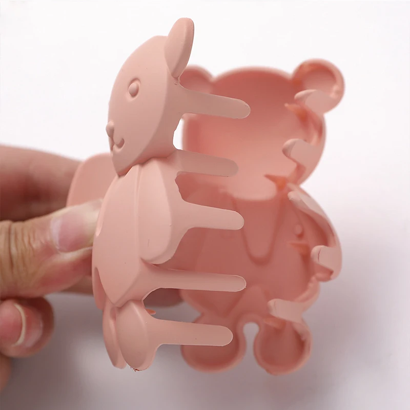 

Cute Bear Bath Clip Solid Color Hair Clips Back Of Head Hair Claws Hair Accessories For Women Frosted Barrette Fashion Hairpins