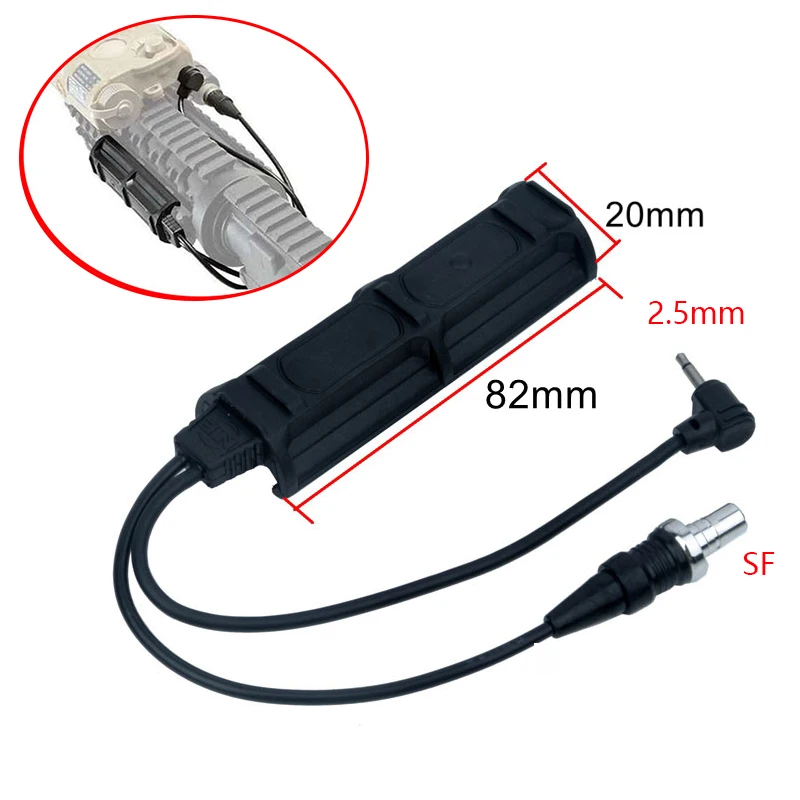 

Тактический пульт дистанционного управления, двойной реле давления для DBAL A2 светильник PEQ16 M600 M300, двойная кнопка управления, штепсельная вилка 2,5 мм