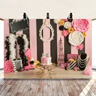 Милый розовый фон для фотосъемки малышей с изображением цветка на один год художественные фоновые украшения для детей реквизит для фотосъемки на день рождения