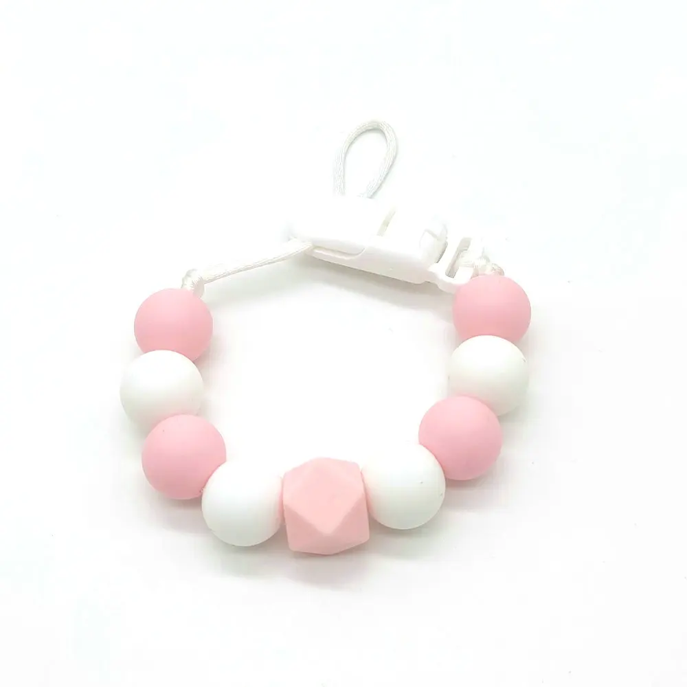 

Universal Silicone Clips Chain BPA Free Food Grade Beads DIY Dummy Pacifier Clip Holder Full Washable For Baby Teething Toys