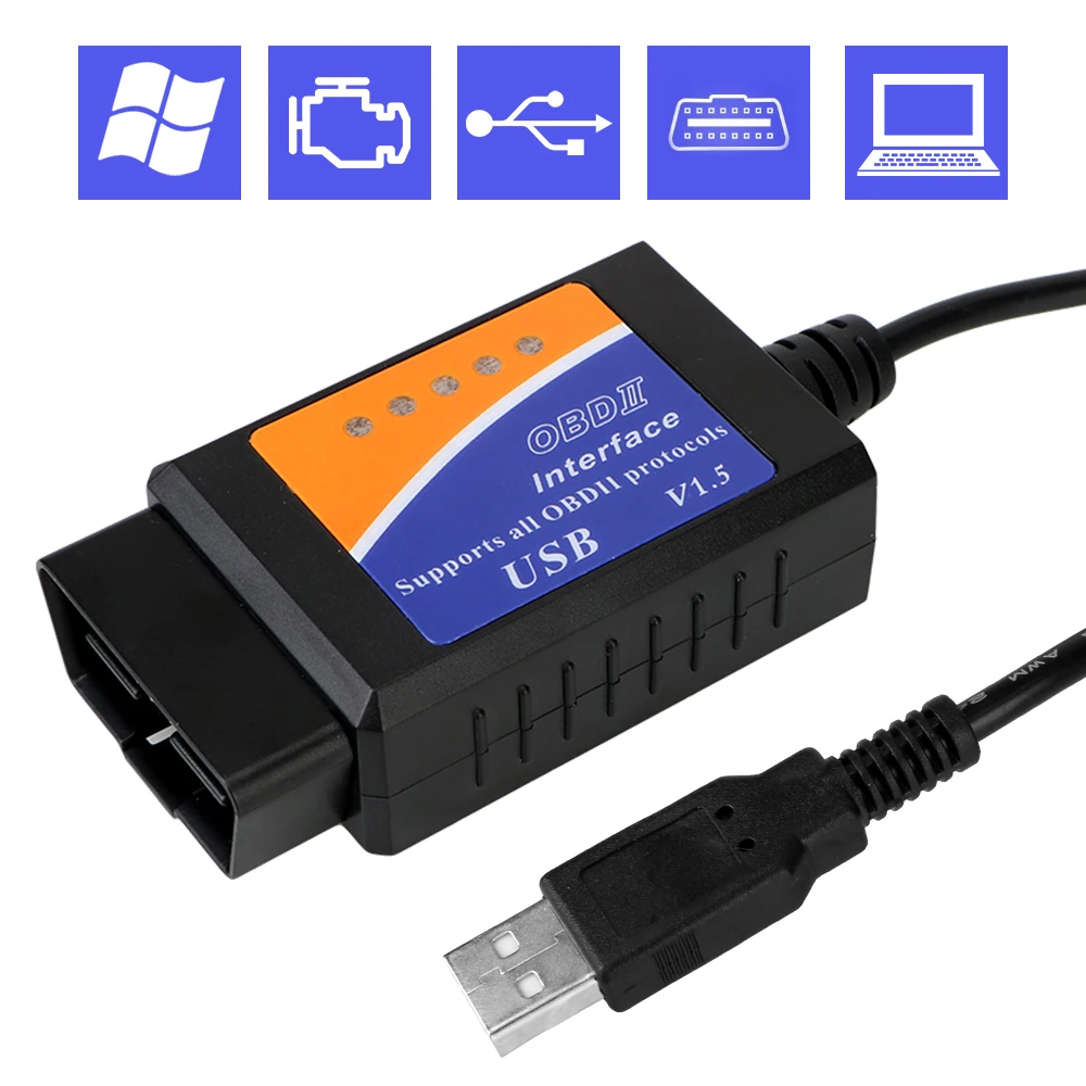 

Auto Repair Tools Code Reader OBD 2 Scanner ELMconfig HS MS-CAN for Ford Mazda Lincoln ELM327 USB V1.5 Programming Unlock