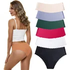 5 шт.лот, женские трусики, комплект нижнего белья с рюшами, сексуальное чувственное белье, однотонные сексуальные трусики, бесшовные трусы с низкой талией, трусы