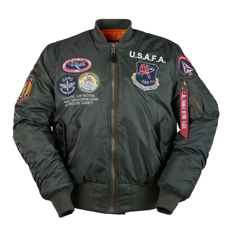 

2021 A/W USAFA vintage pilot bomber flight jacket us air force top gun men clothes brands winter army USN MA1 USMC embroidery