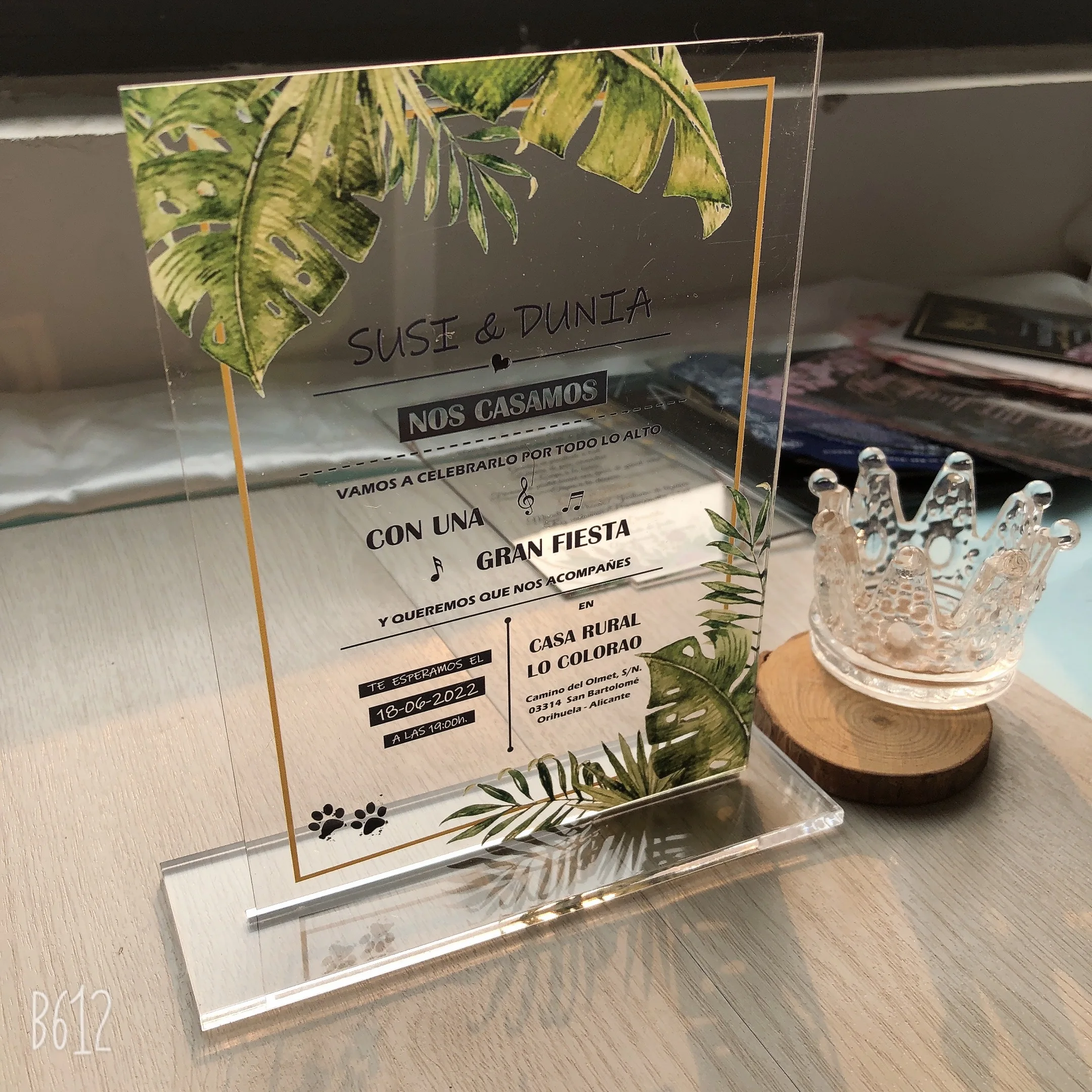 

Free Shipping Laser Cut Acrylic Shapes Custom Acrylic Wedding Invitation Transparent Invitation Eucalyptus Design Wedding Cards