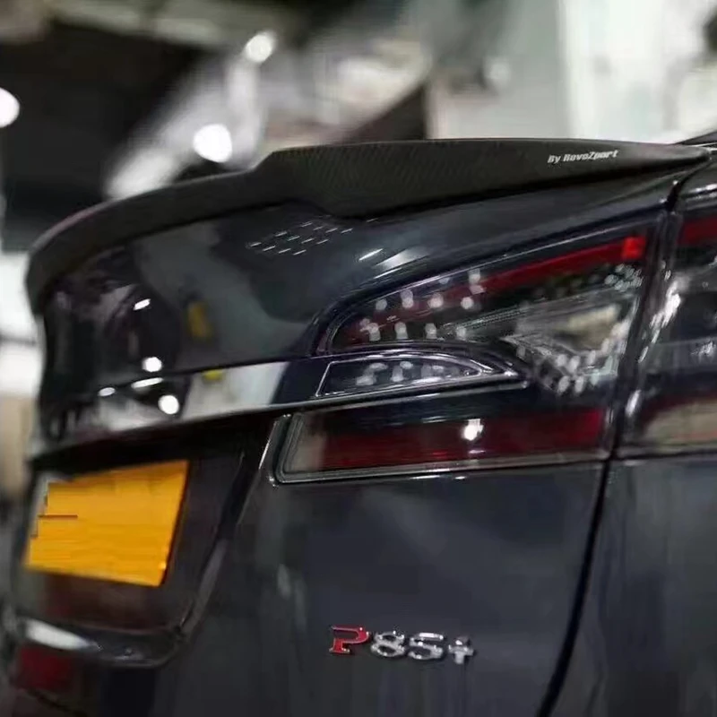 Спойлер для заднего крыла Tesla Model S 2015 2017 наклейка багажника из углеродного