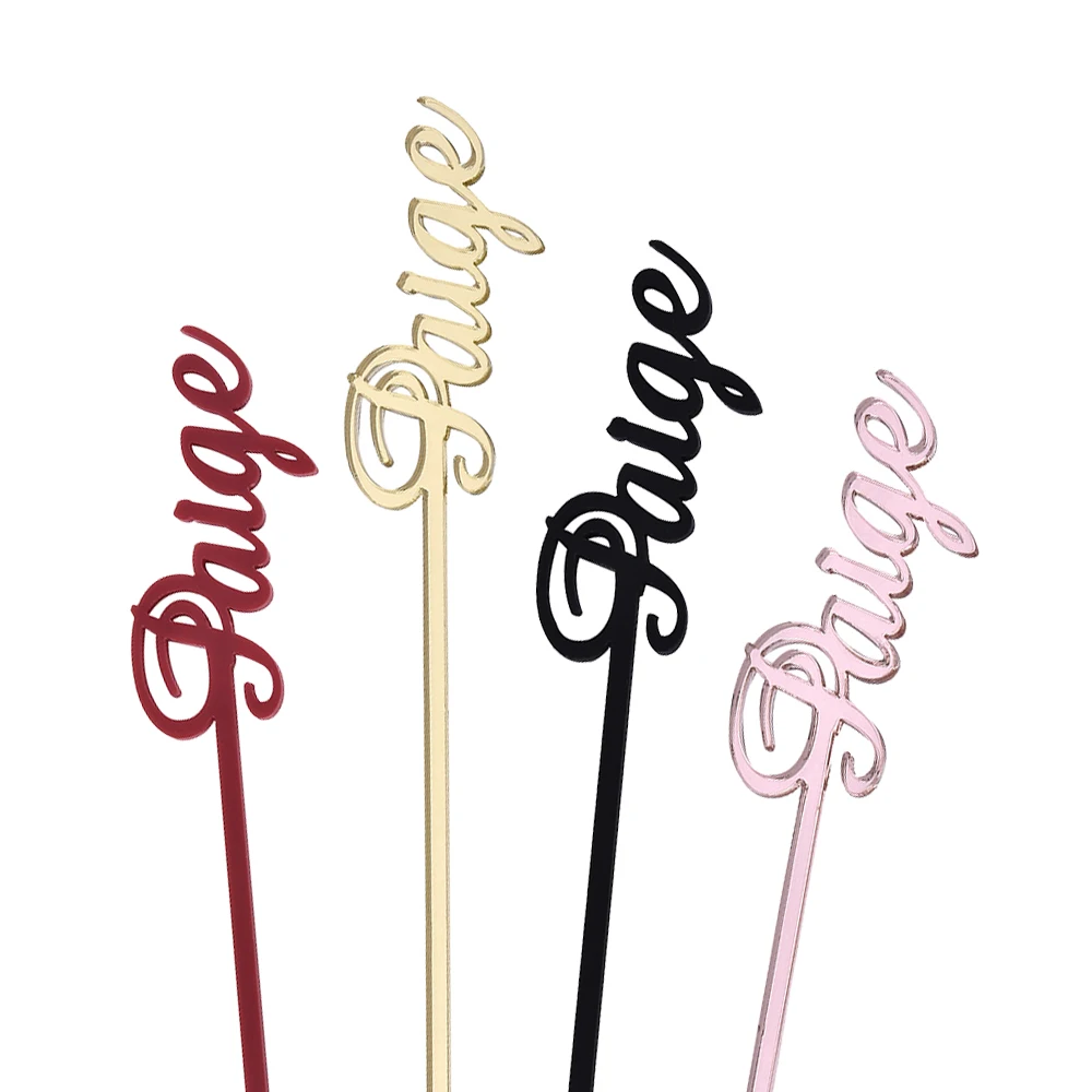 

15pcs Personalized Engraved Drink Stirrers Name Swizzle Sticks Business Stirrers Stir Stick Cocktail Stirrer Wedding Party Decor