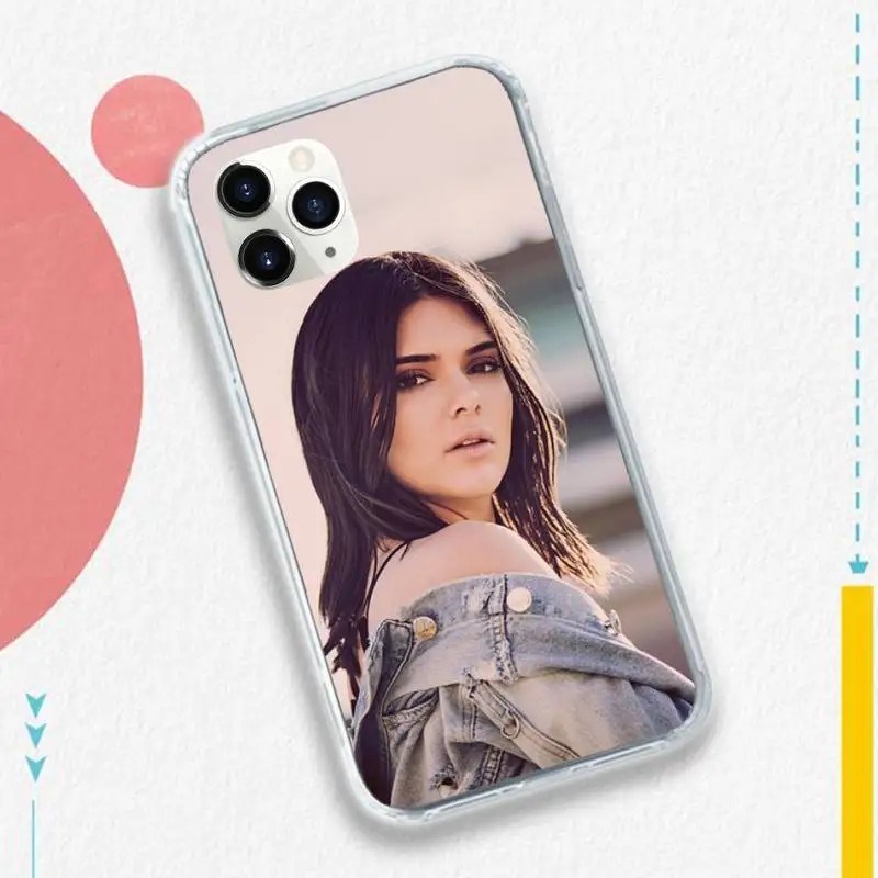 Прозрачный мягкий чехол для телефона со знаменитой звездой Kendall Jenner iphone 12 11 13 7 8 6 s