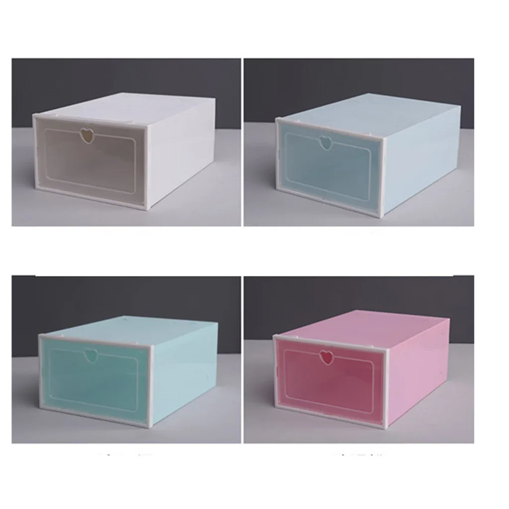 1PC Foldable Clear Shoes Storage Box Modern Plastic Stackable Shoe Organizer Stacking Space Saving Master | Дом и сад